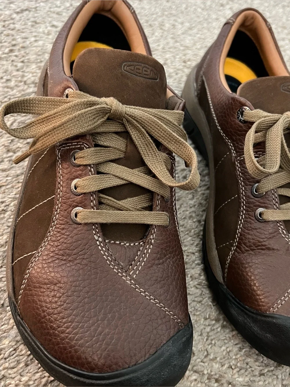 KEEN Men's Brown Casual Leather Lace-Up Shoes Size 11